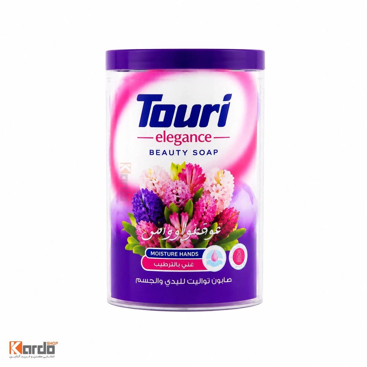 صابون شستشو مرطوب کننده بدن توری مدل یاس 100 گرم بسته 4 عددی — تصویر ۳