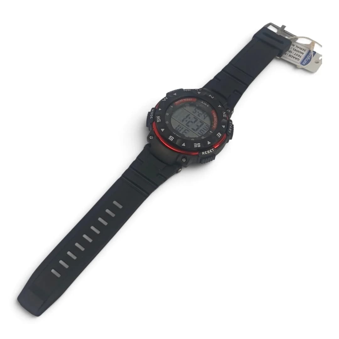 ساعت مچی اسپرت آیک | AIKE طرح G-SHOCK دیجیتالی مدل AK-1837 رنگ مشکی – قرمز به همراه جعبه و پاکت اورجینال — تصویر ۵