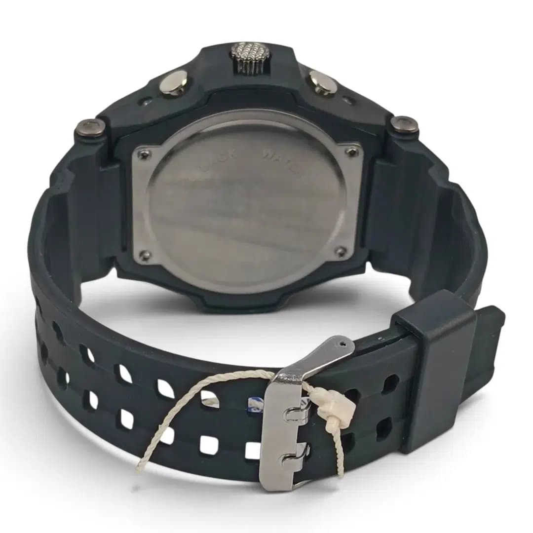 ساعت مچی اسپرت آیک | AIKE طرح G-SHOCK دیجیتالی مدل AK-1856 رنگ مشکی – سبز ارتشی به همراه جعبه و پاکت اورجینال — تصویر ۱۱