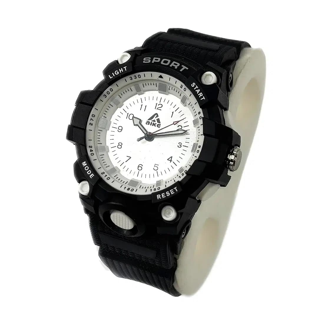 ساعت مچی اسپرت آیک | AIKE طرح G-SHOCK عقربه ای مدل AK-005 رنگ مشکی به همراه جعبه و پاکت اورجینال — تصویر ۹