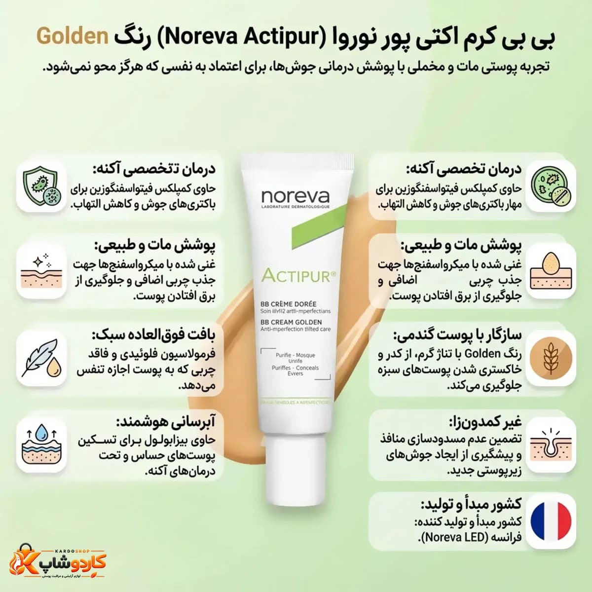 کرم BB نوروا مدل Actipur حجم 30 میلیلیتر — تصویر ۴