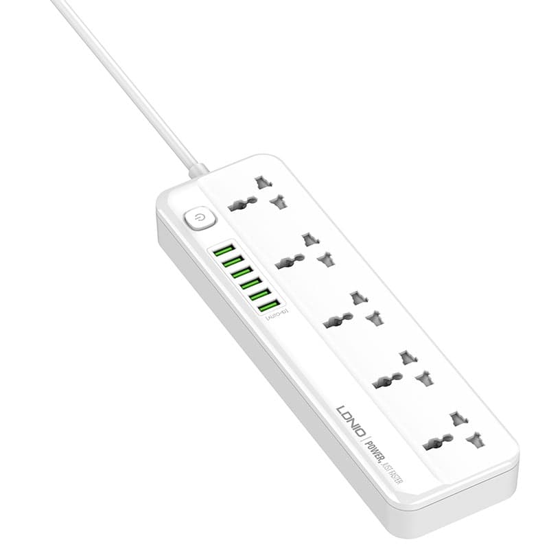 چندراهی برق 5 خانه ارت دار الدینیو مدل SC5614 + شارژر USB با طول کابل 2 متری ( اورجینال )