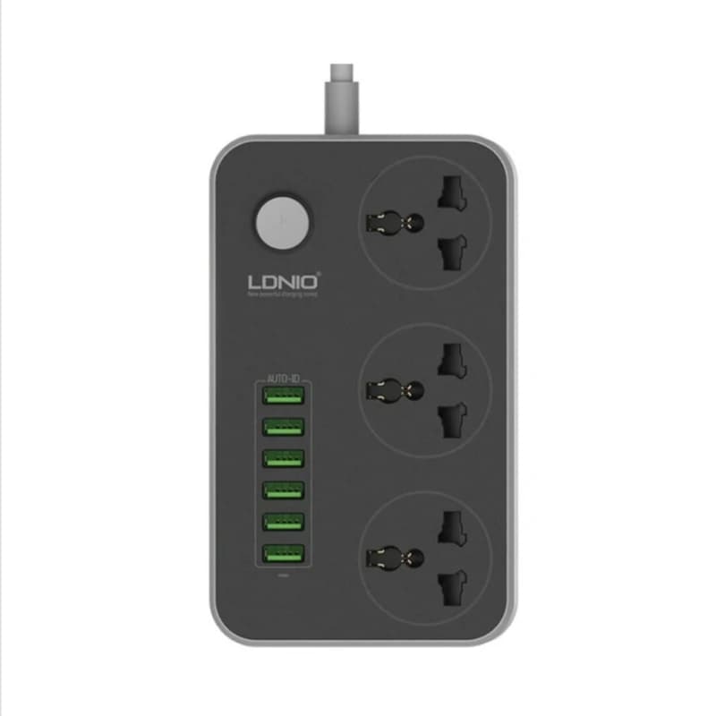 چند راهی برق 3 خانه ارت دار الدینیو مدل SC3604 + شارژر USB با کابل 2 متری ( اورجینال )