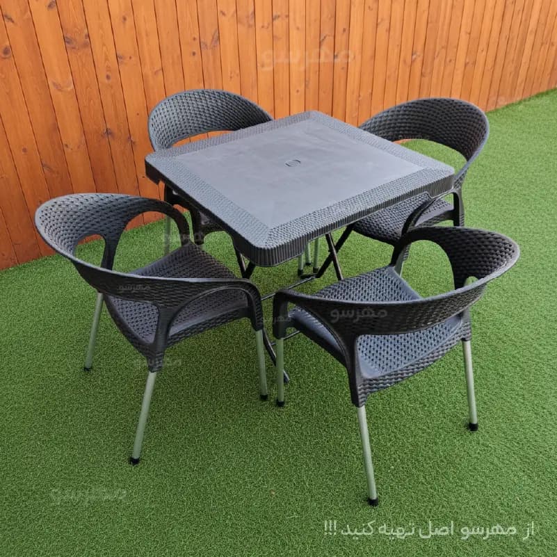 ست غذاخوری طرح حصیربافت با میز تاشو (4 نفره) — تصویر ۸