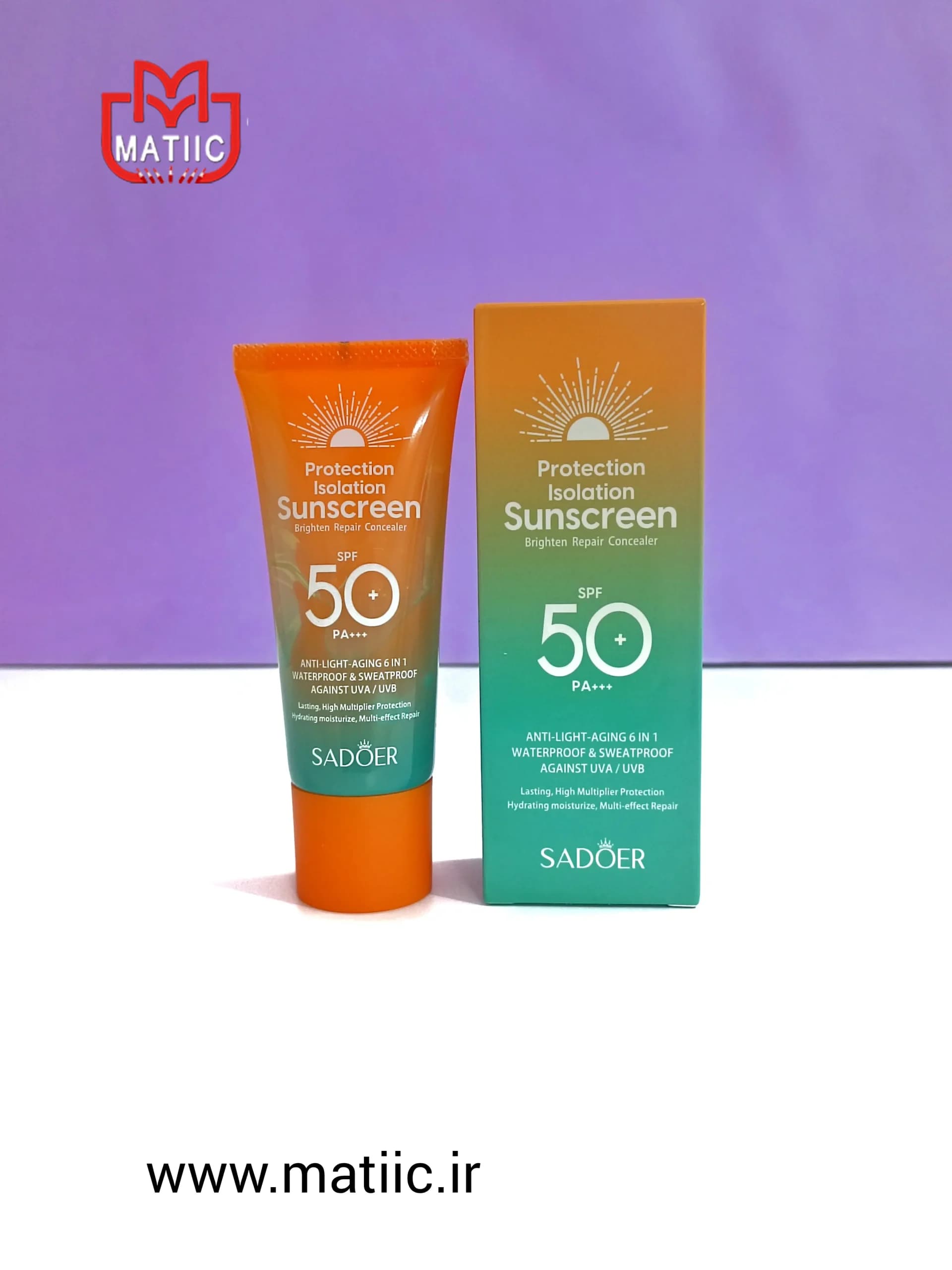 کرم ضد آفتاب بدون رنگ سادور SPF 50 مدل PI وزن 50 گرم — تصویر ۴