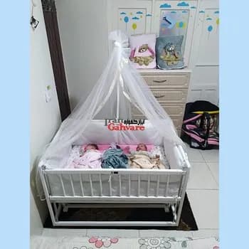 گهواره چوبی برقی نارسیس سایز 120 در 80 سانت