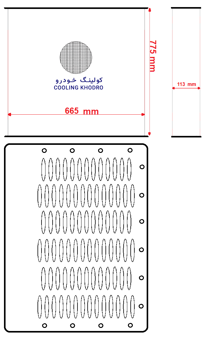 شبکه رادیاتور لودر 950 کاترپیلار 6 لول پره فولادی — تصویر ۴