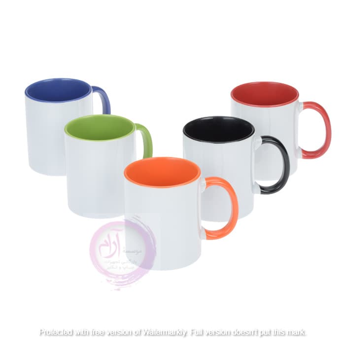 ماگ دسته و داخل رنگی 11oz — تصویر ۲
