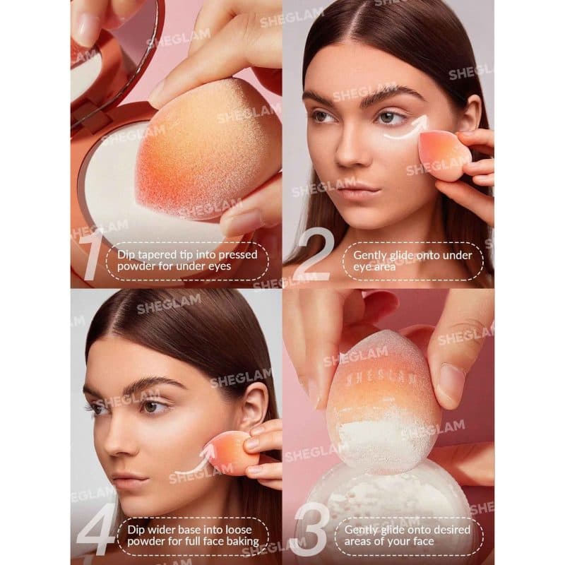 پد هلویی مخملی شیگلم مدل Insta-Ready Powder Sponge — تصویر ۳