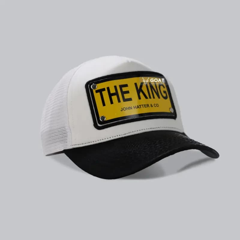کلاه کپ ترند THE KING سفید و مشکی | پشت توری — تصویر ۶