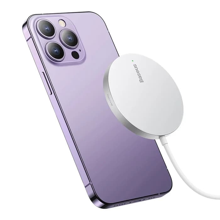 شارژر مگنتی بی سیم باسئوس مدل Baseus Simple Mini3 15w نقره ای — تصویر ۷