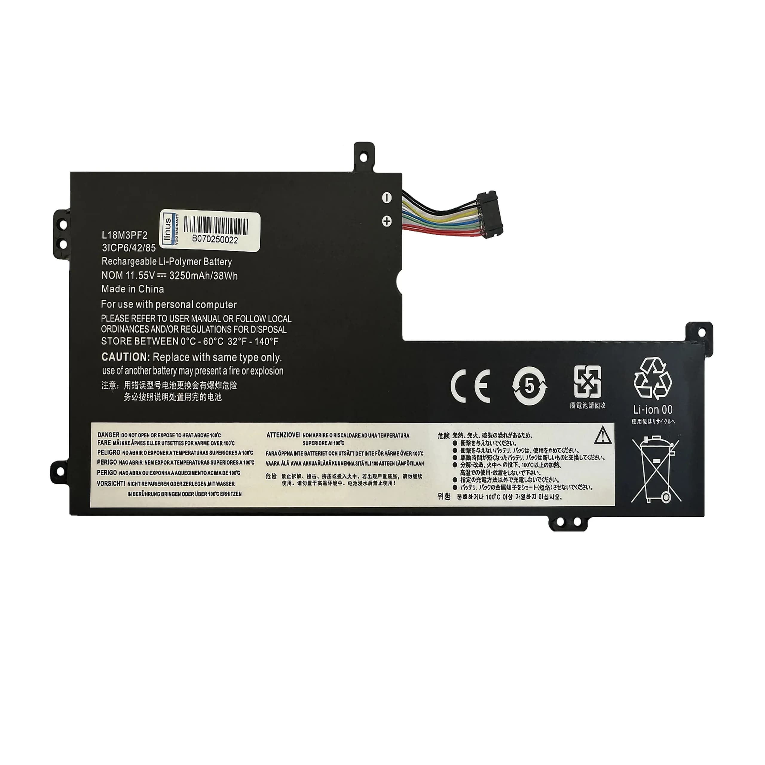 باتري لپ تاپ لنوو LENOVO / L18M3PF2 / 3250mAh سازگار با IdeaPad L340, V340 — تصویر ۲