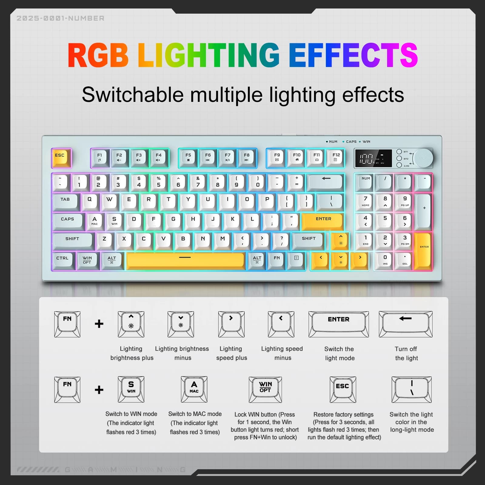 کیبورد گیمینگ اونیکوما مدل Onikuma Membrane G80 RGB آبی روشن — تصویر ۶