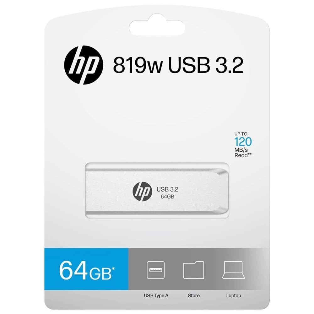 فلش مموری اچ پی مدل 819w USB3.2 64GB نقرهای — تصویر ۱۱