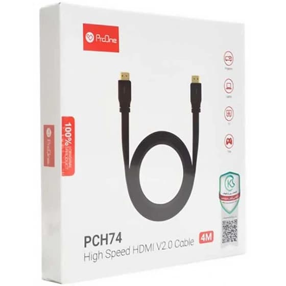 کابل HDMI 4K فلت پرووان (ProOne) طول 4 متر مدل PCH74