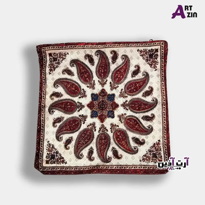 کوسن دورو مخمل سنتی 35*35 سانتی طرح بته جقه کد: 1 – 602