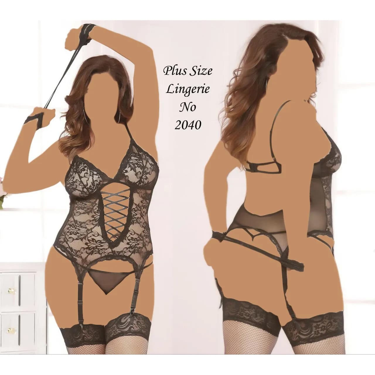 لباس خواب سایز بزرگ چهار تکه Violetta کد 2040 — تصویر ۲