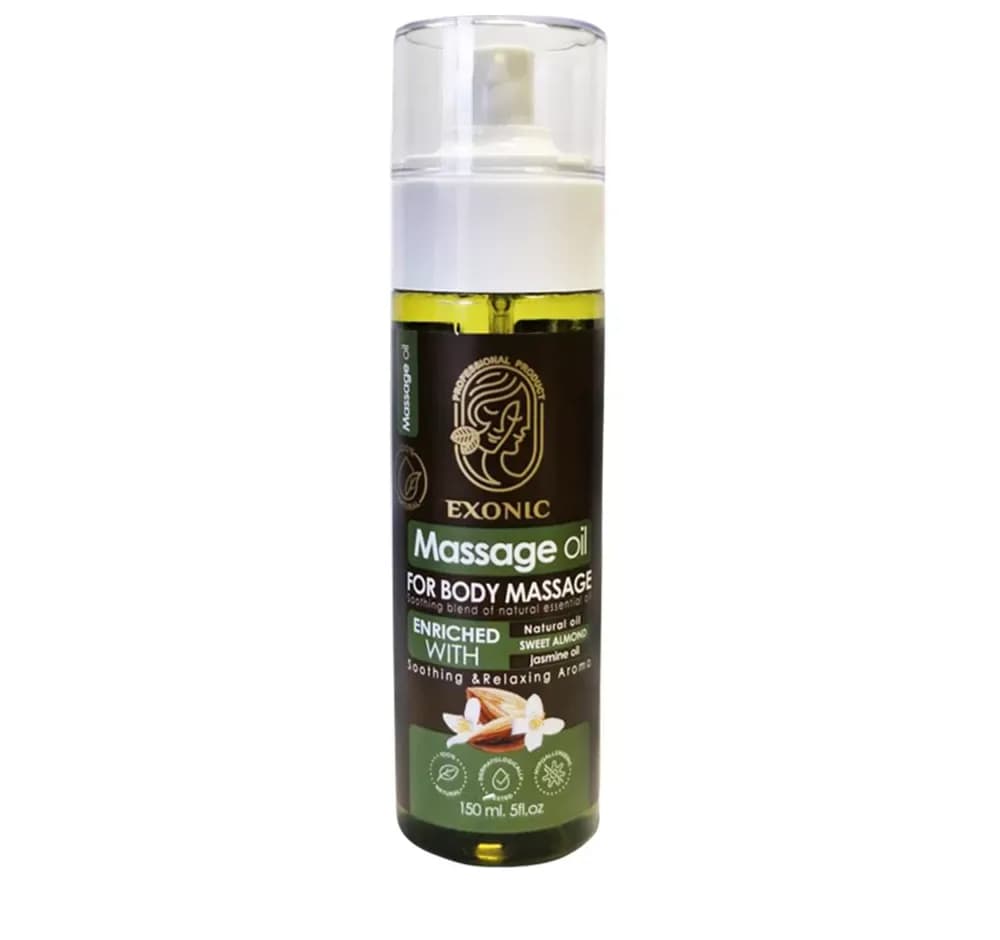 روغن ماساژ بدن اکسونیک حاوی روغن بادام شیرین و روغن یاس حجم 150 میلیلیتر — تصویر ۳