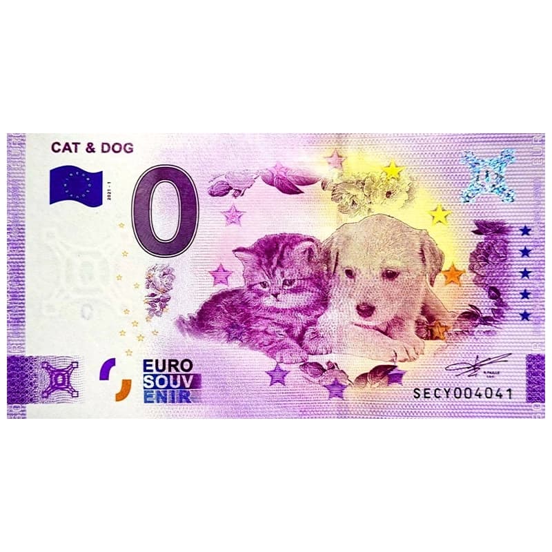 اسکناس صفر یورو سگ و گربه 2021 Cat & Dog — تصویر ۲