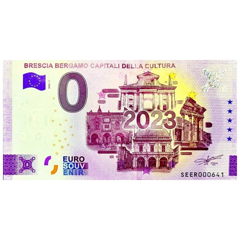 اسکناس صفر یورو پایتخت فرهنگی ایتالیا 2023 Brescia Bergamo Capitali Della Cultura — تصویر ۵