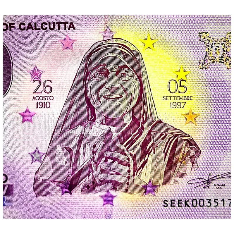 اسکناس صفر یورو مادر ترزا 2022 Mother Teresa Of Calcutta — تصویر ۸