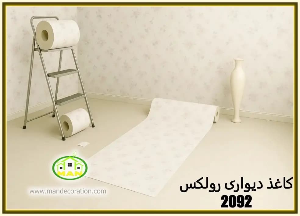 کاغذ دیواری رولکس گلدار کرم رنگ کد:2092