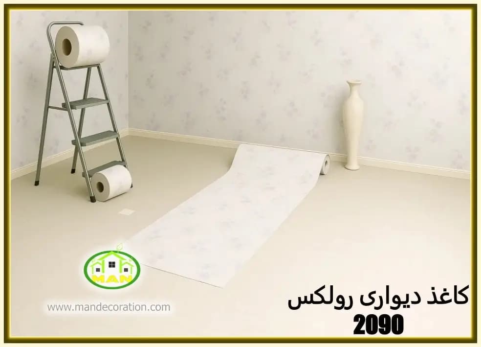 کاغذ دیواری رولکس گلدار کرم رنگ کد:2090