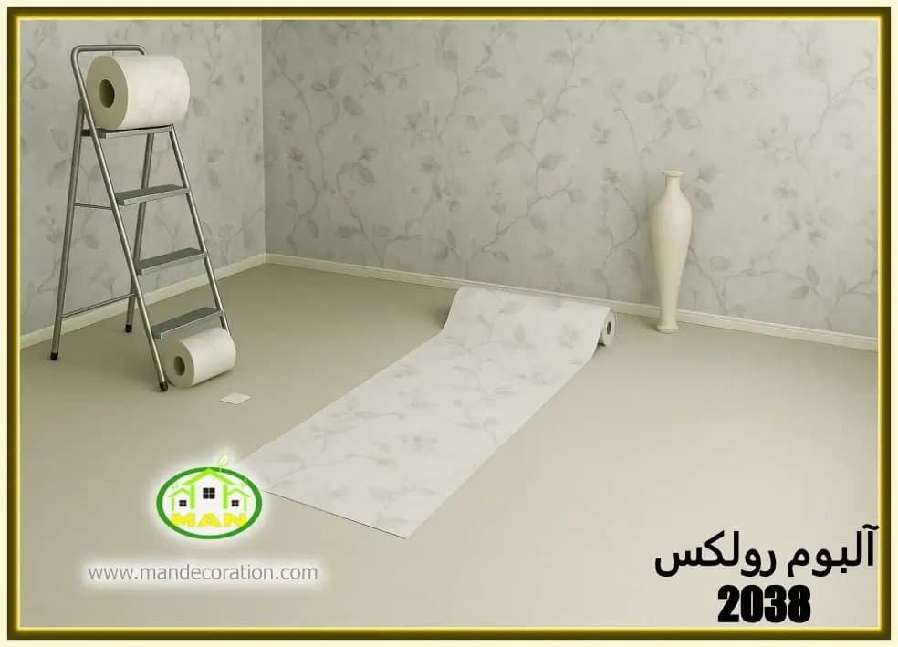 کاغذ دیواری رولکس گلدار کرم رنگ کد:2038