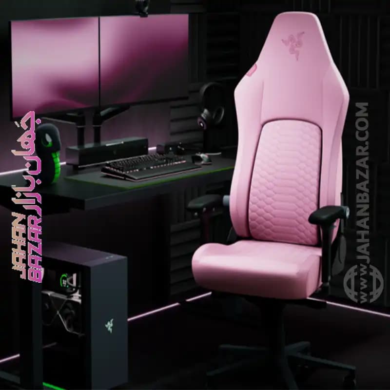 صندلی گیمینگ ریزر Razer مدل Razer Iskur V2 NEWGEN Quartz صورتی — تصویر ۶