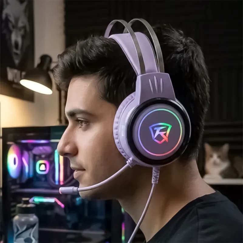 هدست سیم دار RGB گیمینگ مدل N76 — تصویر ۹