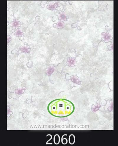 کاغذ دیواری مدرن گلدار بنفش کد:2060 — تصویر ۲