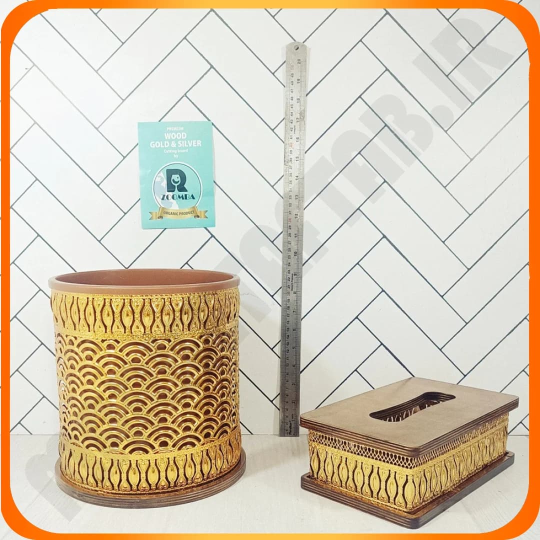 سطل و دستمال طلایی کف چوب رنگین کمان زومبا — تصویر ۲