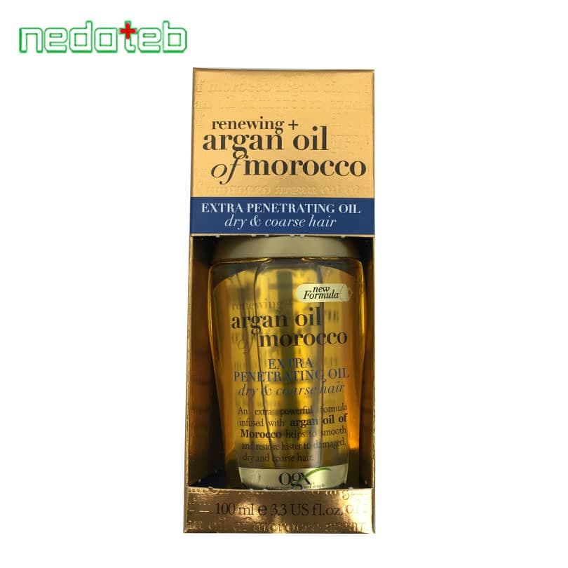 روغن آرگان او جی ایکس Ogx مناسب موهای خشک و آسیب دیده مدل Extra حجم 100ml