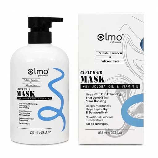ماسک مو اولمو (Olmo) مخصوص موهای فر و ویو با روغن جوجوبا و ویتامین E ۸۳۵ میلیلیتر — تصویر ۴