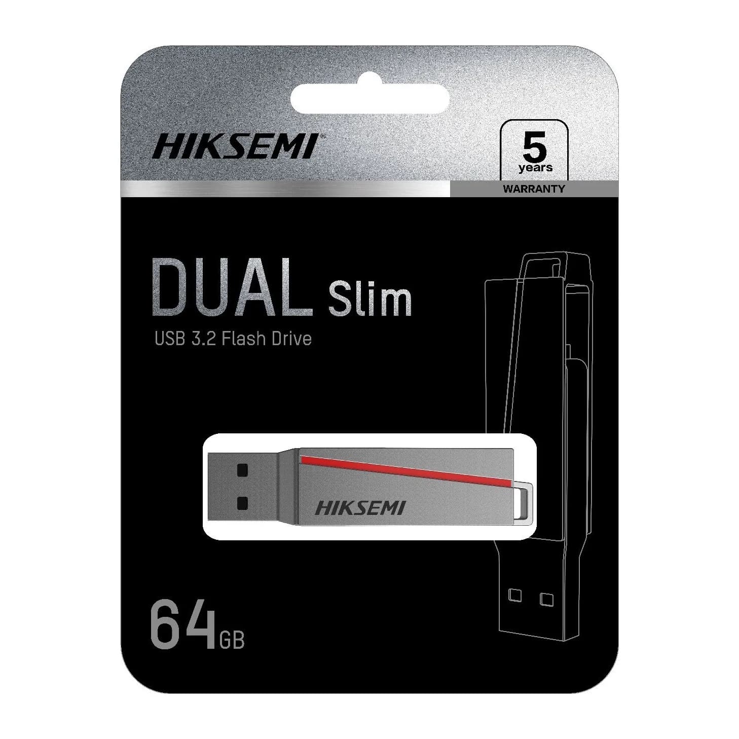 فلش مموری هایکسمی Dual Slim USB 3.2 ظرفیت 64GB — تصویر ۶