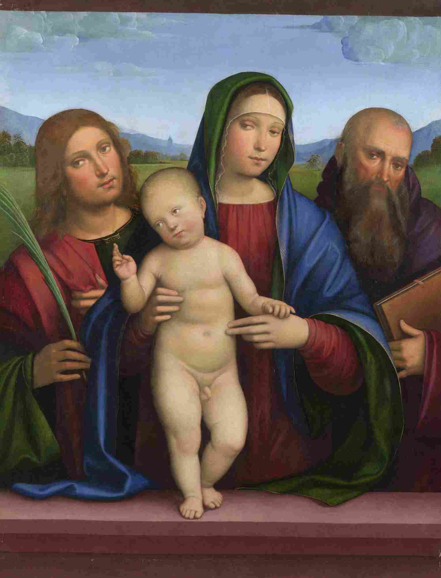 نقاشی Francesco Francia – The Virgin and Child with Two Saints — تصویر ۲