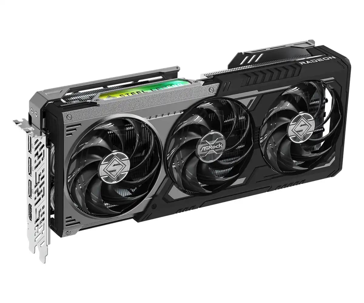 کارت گرافیک ازراک مدل AMD Radeon RX 9070 XT Steel Legend Dark 16GB — تصویر ۹