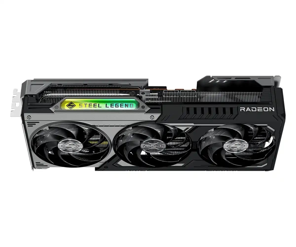 کارت گرافیک ازراک مدل AMD Radeon RX 9070 XT Steel Legend Dark 16GB — تصویر ۵