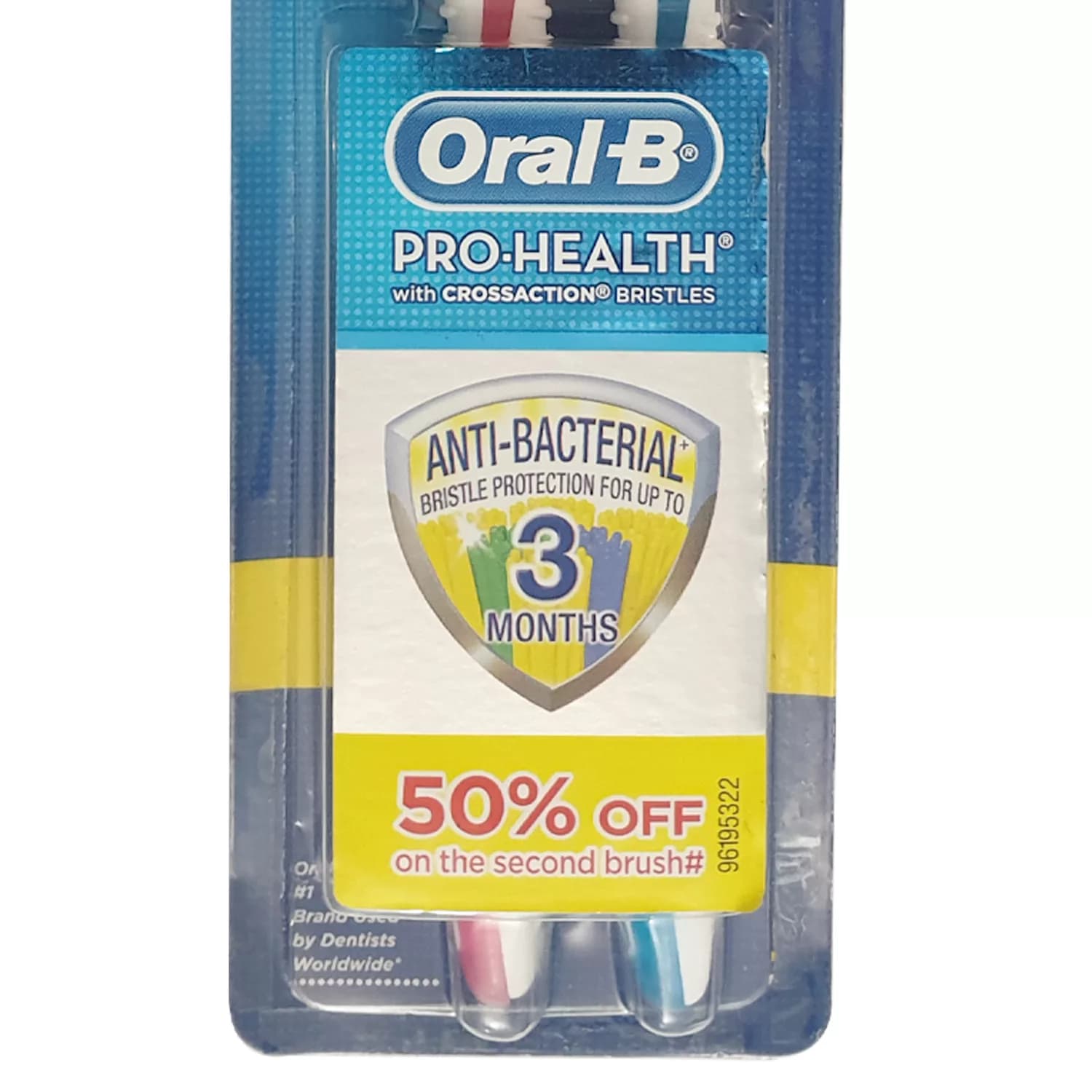 مسواک اورال-بی سری PRO-HEALTH مدل ANTI-BACTERIAL با برس متوسط بسته 2 عددی — تصویر ۶