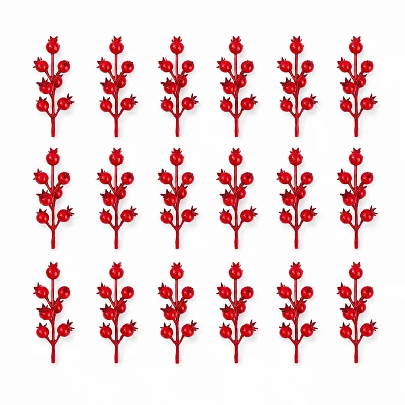 انار خوشه ای مصنوعی ساقه دار خارجی 20عددی — تصویر ۵
