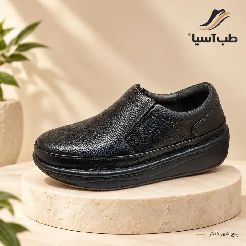 کفش طبی خارپاشنه مردانه چر م طبیعی مدل :تیها — تصویر ۳