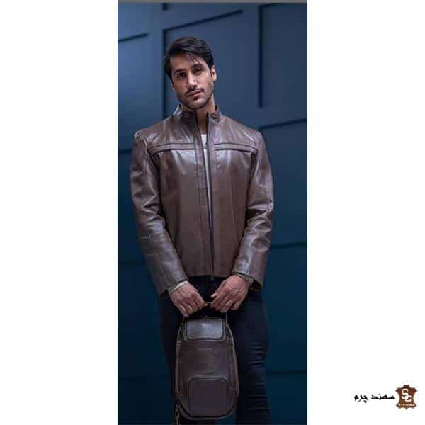 کاپشن مردانه چرم طبیعی گوسفندی سهندچرم کدk-503 — تصویر ۵