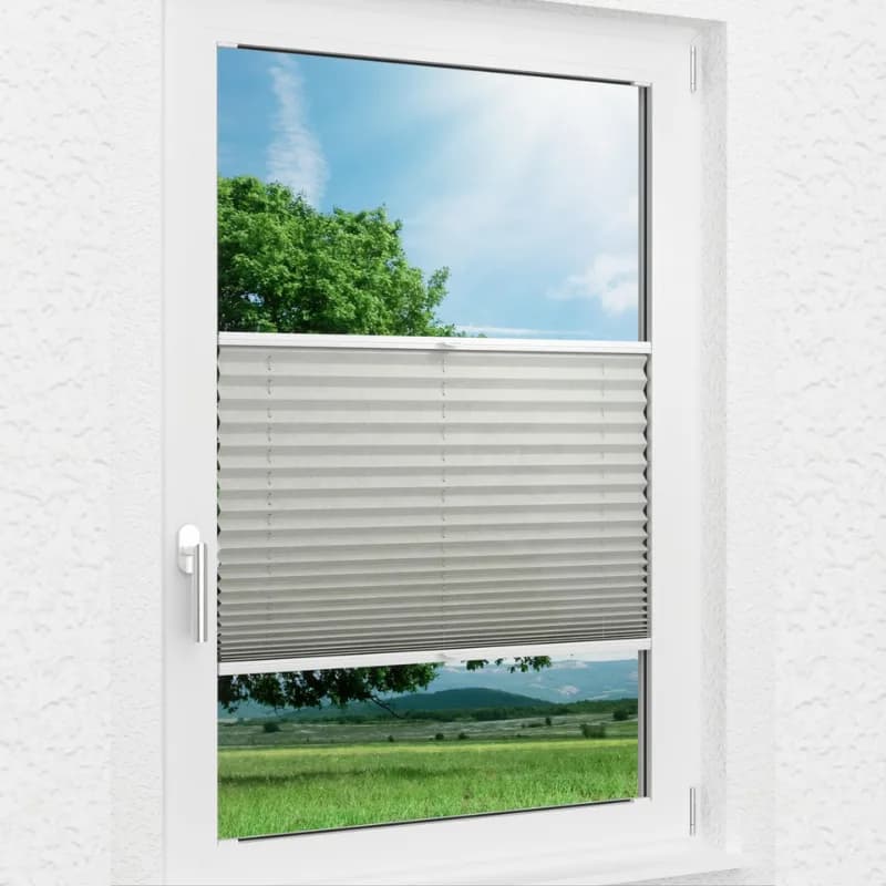 پرده پشت دری پنجرهای پلیسه بلک اوت طوسی روشن PL30