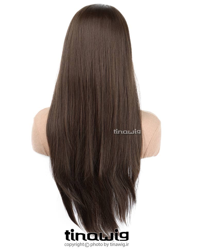 کلاه گیس زنانه کدFLORA75-8 موی مصنوعی رنگ قهوه ای نچرال — تصویر ۱۲