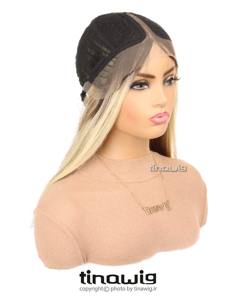 کلاه گیس زنانه کدROSALIA80-23B-613 موی مصنوعی رنگ هایلایت — تصویر ۸