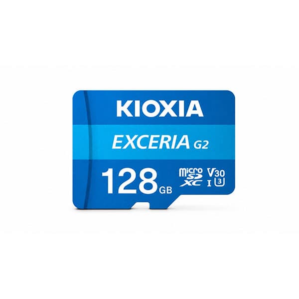 کارت حافظه microSDHC کیوکسیا KIOXIA مدل G2 EXCERIA کلاس 10 استاندارد V30-U3 سرعت 100MBps ظرفیت 128 گیگابایت به همراه آداپتور SD — تصویر ۳