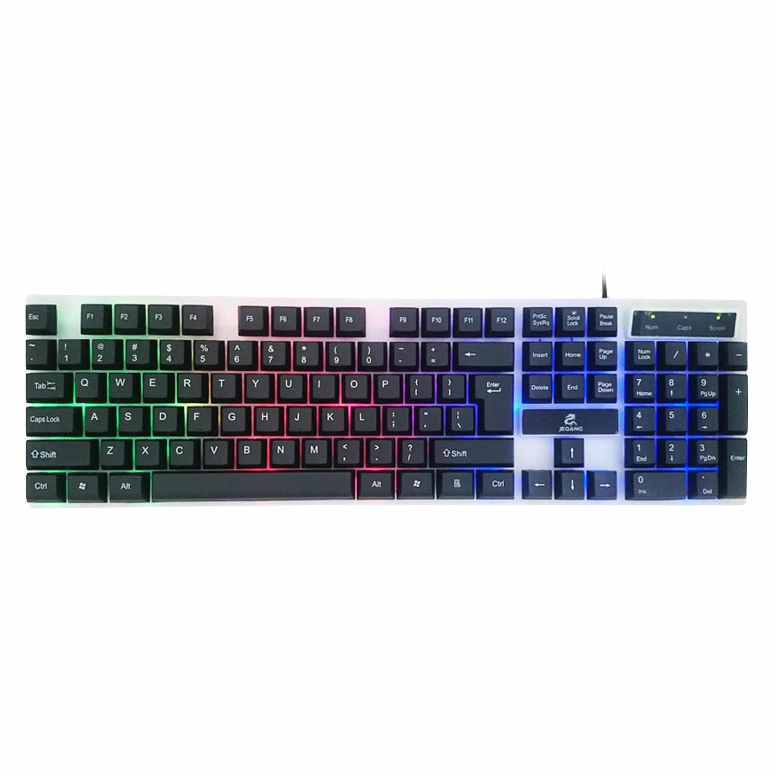 کیبورد مخصوص بازی جکنگ مدل JK_922، سوییچ ممبران ، Full Size، نورپردازی LED RGB — تصویر ۴