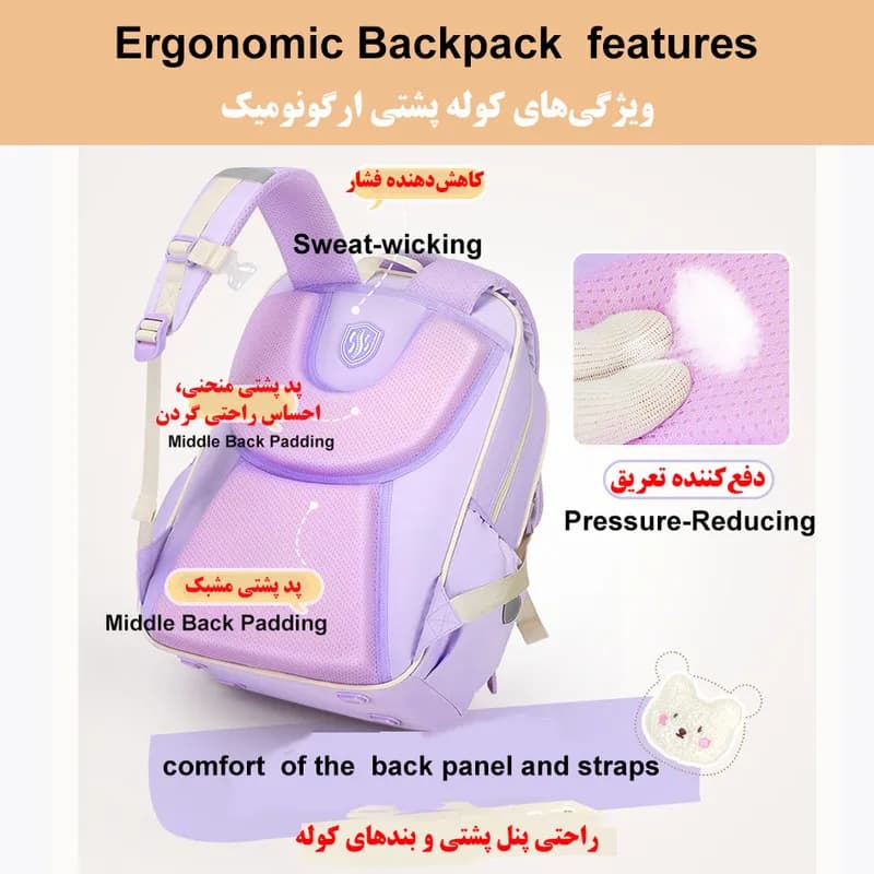 کوله پشتی مدرسه کاریسا مدل 5479 — تصویر ۹
