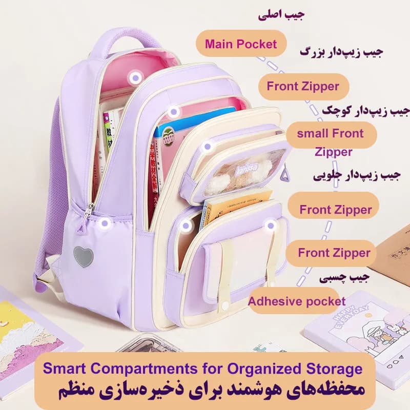 کوله پشتی مدرسه کاریسا مدل 5479 — تصویر ۶