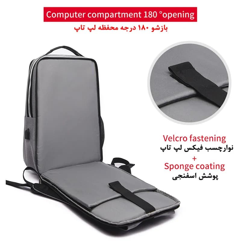 کوله پشتی لپ تاپ کد 085 مناسب برای لپ تاپ 15.6 اینچی — تصویر ۱۲